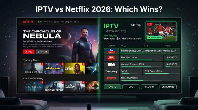 IPTV vs Netflix: Which is Better in 2026? (Full Comparison) 3 IPTV vs Netflix 2026 Comparison