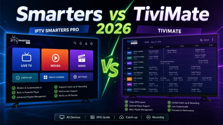IPTV Smarters vs TiviMate: Which is Best in 2026? 1 Smarters vs TiviMate 2026 Comparison